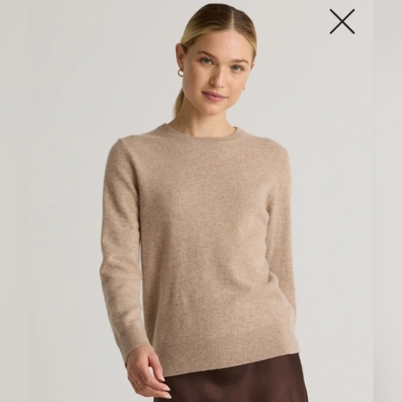 Quince Cashmere Crewneck Sweater Ruched Sides - Picture 5 of 11